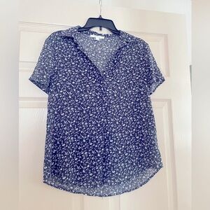 Fun 2 Fun Blue and  Shirt with Notched Collar